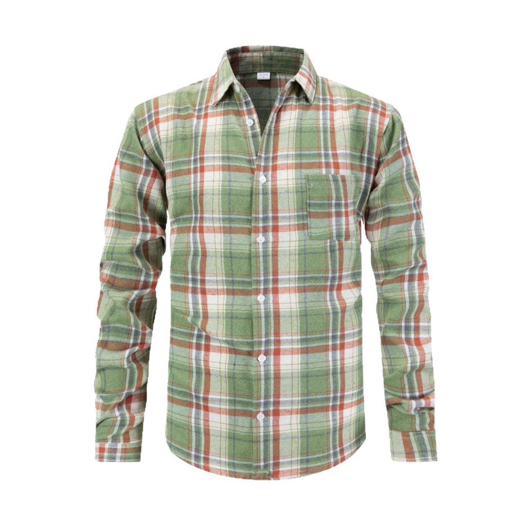 Men's modern long-sleeved checkered shirt Lisslune