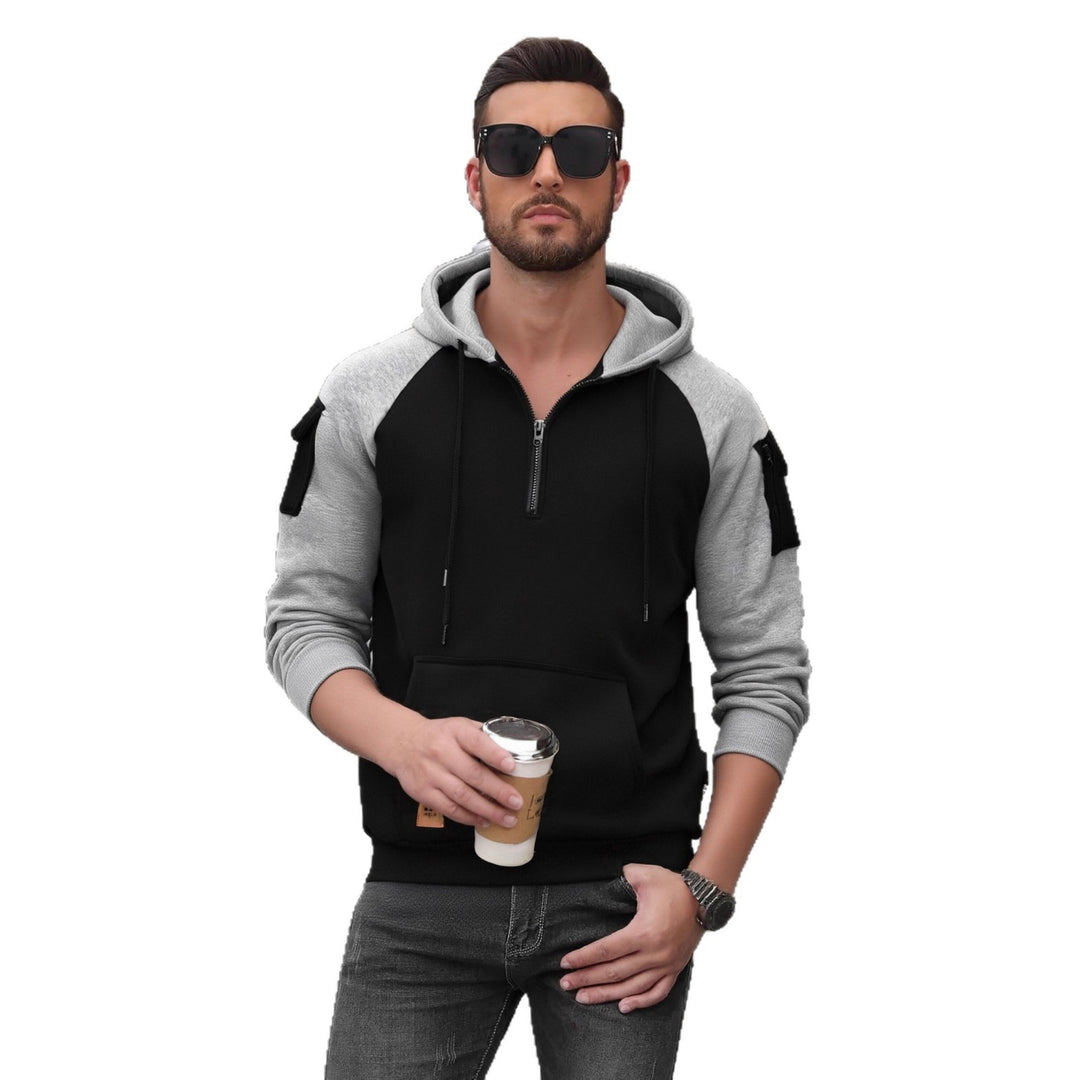 Men's Fashion Hoodie with Practical Zipper Details and Sporty Cut Lisslune