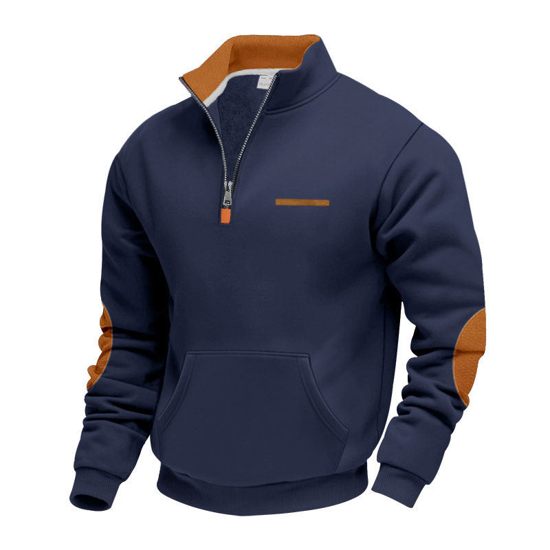 Men's hoodie with half zipper and color accents Lisslune