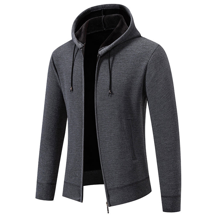 Men's modern hooded jacket with textured design and practical pockets Lisslune