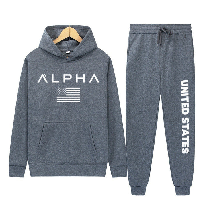 Women's hoodie and jogging pants set with creative front print and sporty cut Lisslune