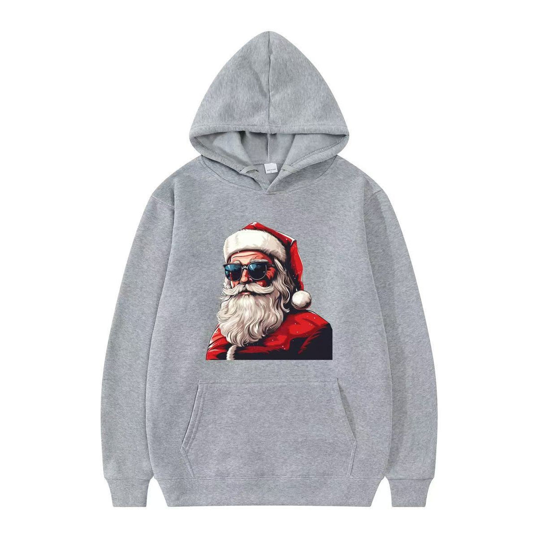 Ladies hoodie with festive Santa motif and artistic print Lisslune