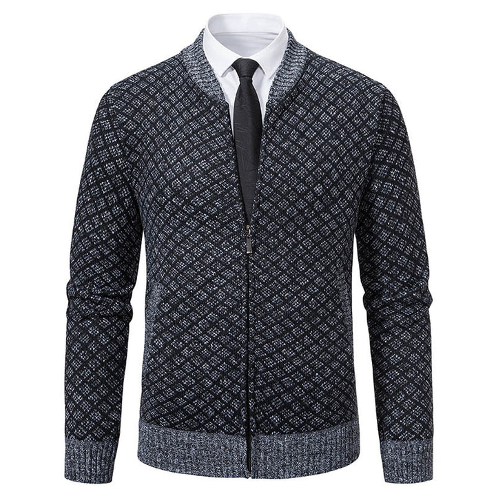Men's Fashionable Knitted Sweater with Modern Zipper Lisslune
