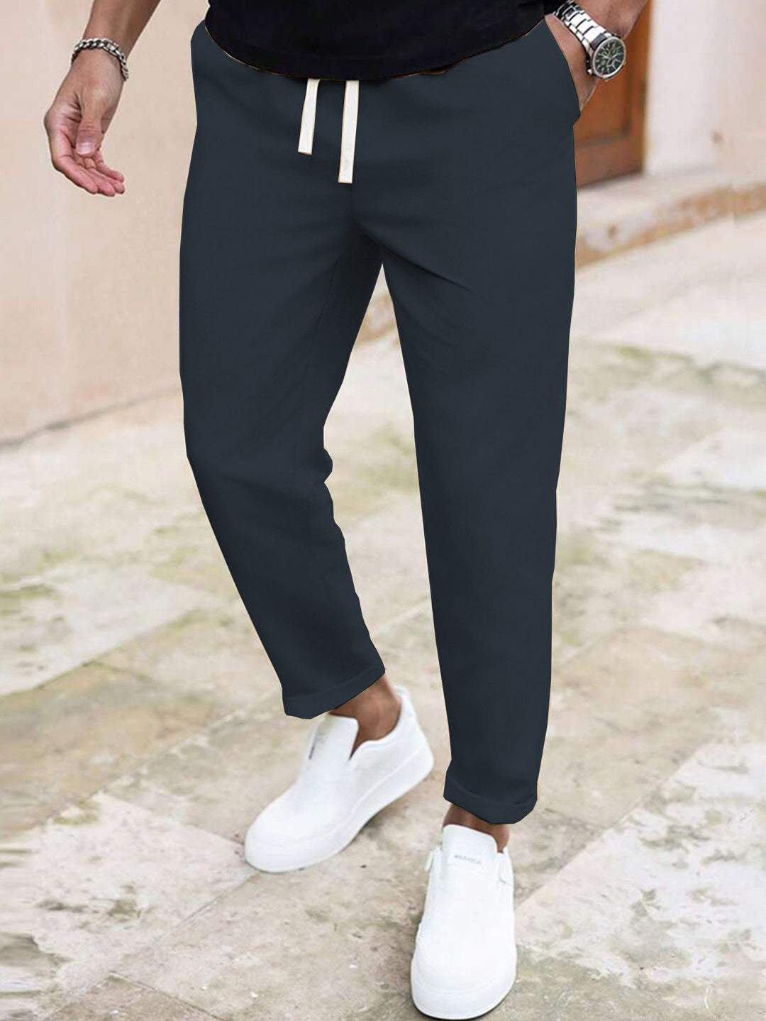 Men's casual training pants with adjustable waist Lisslune
