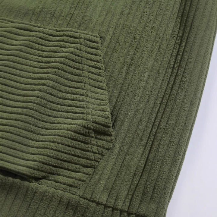 Men's casual hoodie with ribbed texture and kangaroo pocket Lisslune