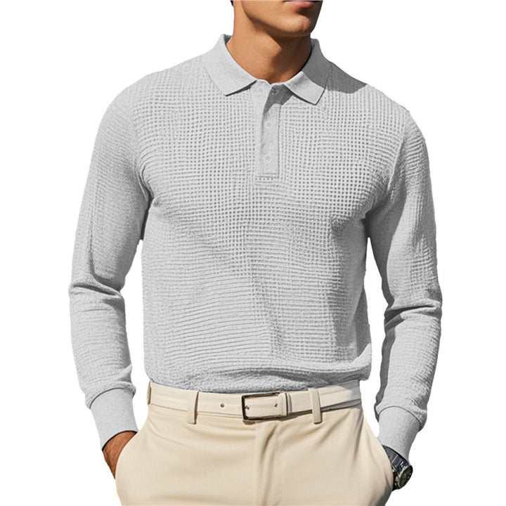 Men's Long Sleeve Polo Shirt with Structure Lisslune