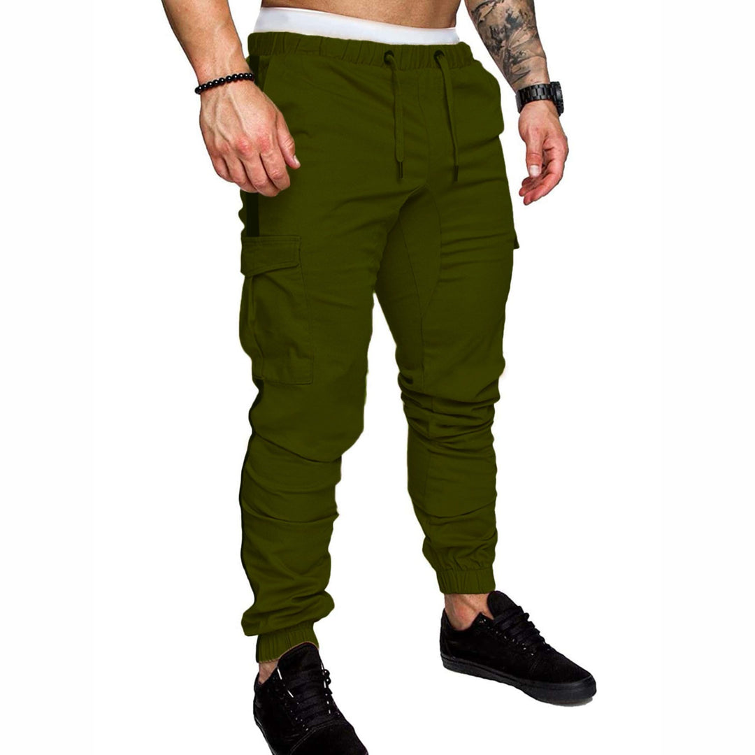 Men's Cargo Jogging Pants with Elastic Waistband and Practical Pockets Lisslune