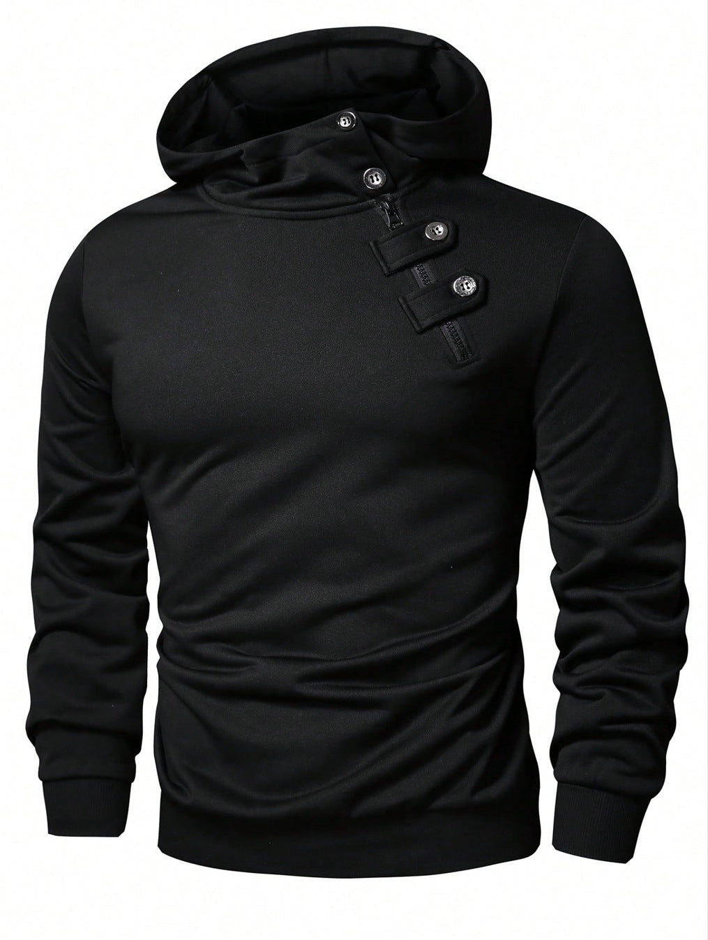 Men's Stylish Hoodie with Asymmetrical Zipper Lisslune