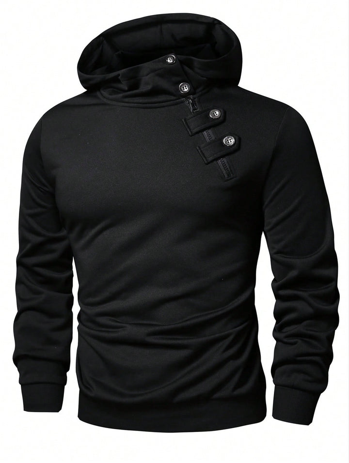 Men's Stylish Hoodie with Asymmetrical Zipper Lisslune