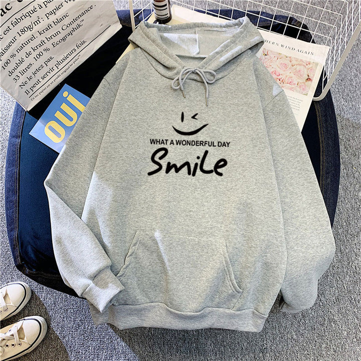 Women's hoodie with cheerful smile print Lisslune