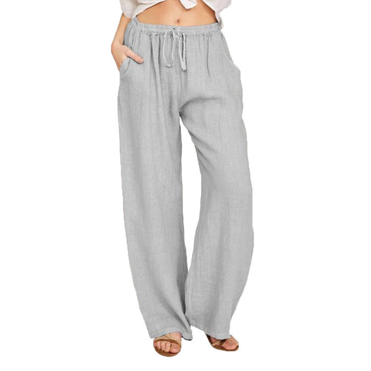 Damen bequeme Leinenhose Lisslune