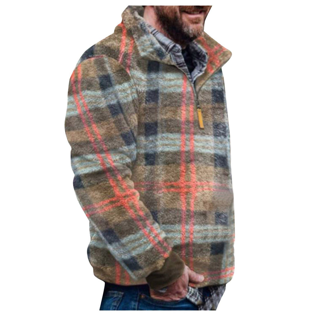 Men's pullover jacket with colorful, geometric design and practical chest pocket Lisslune
