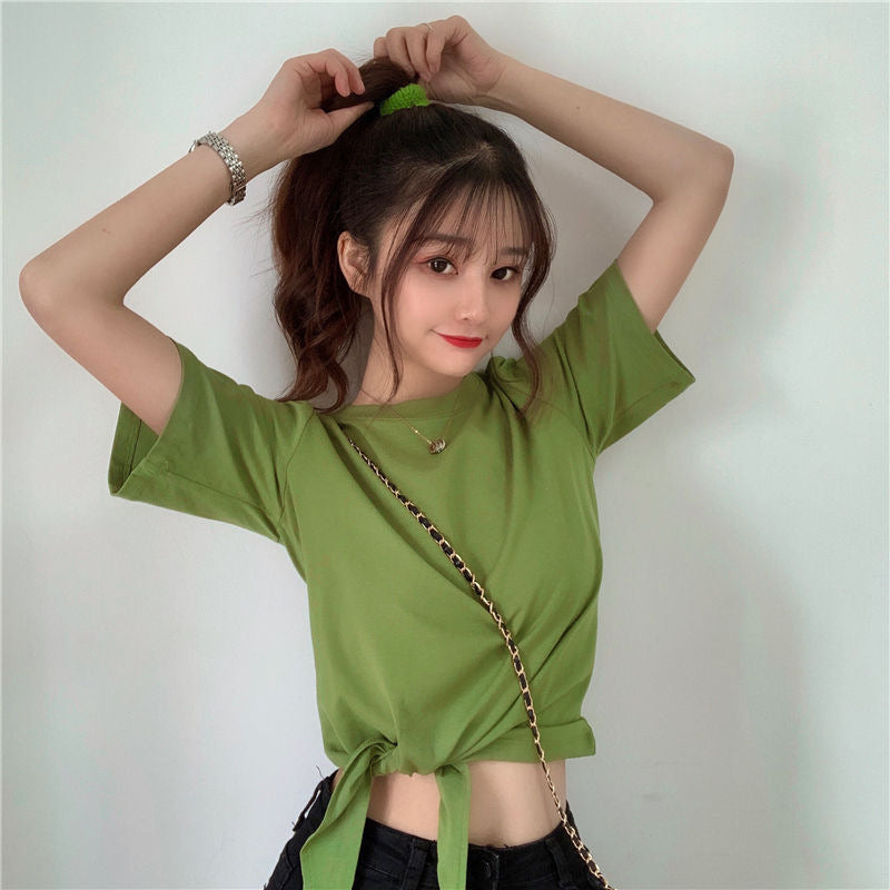 Women's short-sleeve knot top Lisslune