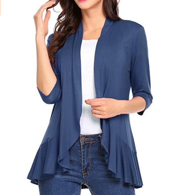 Women's Fashionable Cardigan with Asymmetrical Cut and Flattering Details Lisslune
