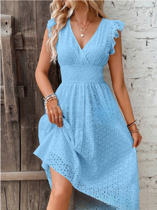 Women’s summer dress with elegant lace sleeves Lisslune