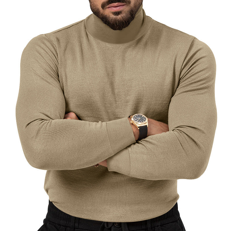 Men's elegant turtleneck sweater with structured surface and high-quality cotton blend Lisslune