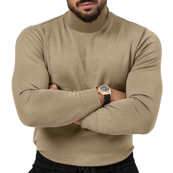 Men's elegant turtleneck sweater with structured surface and high-quality cotton blend Lisslune