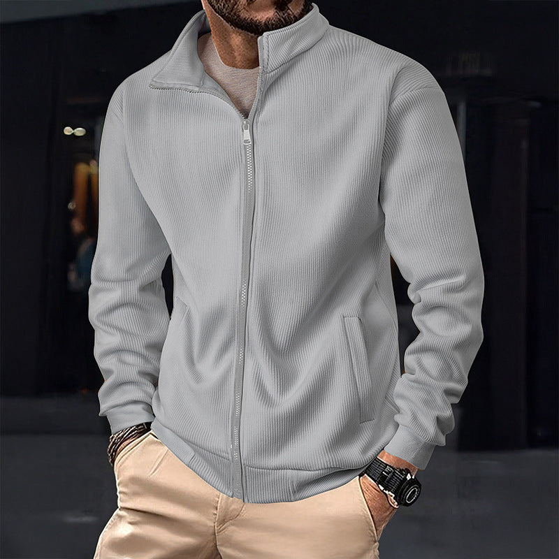 Men's Stylish Jacket with Zipper and High Collar Lisslune