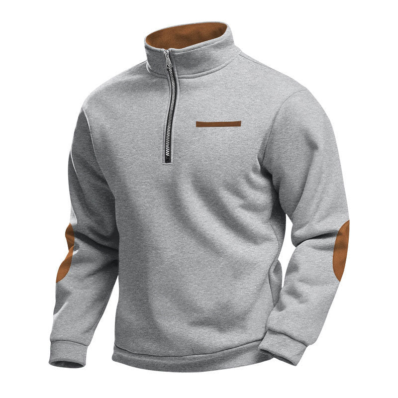 Men's High-Quality Sweatshirt with Stand-Up Collar and Zipper Lisslune