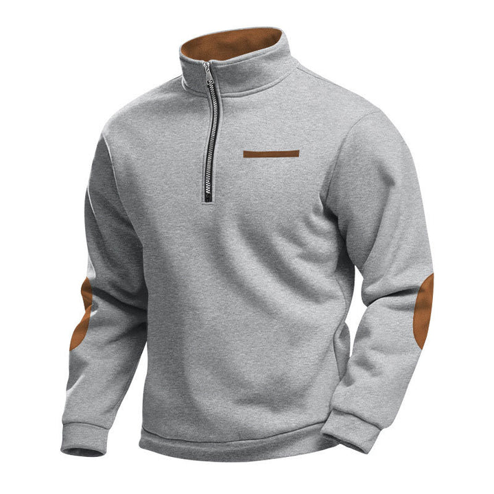Men's High-Quality Sweatshirt with Stand-Up Collar and Zipper Lisslune