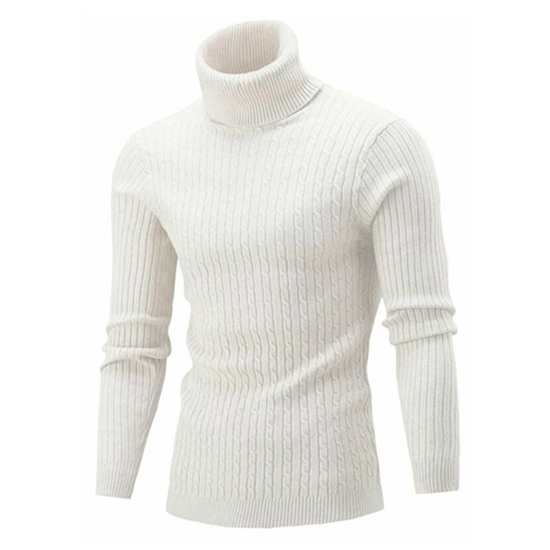 Men's Cozy Cable Knit Turtleneck Sweater Lisslune