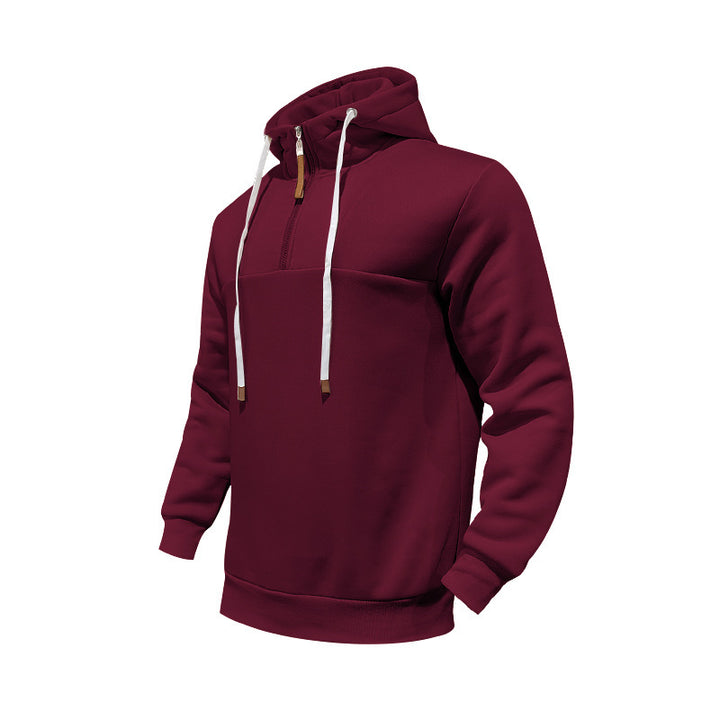 Men's sporty hoodie with half zipper and drawstring Lisslune