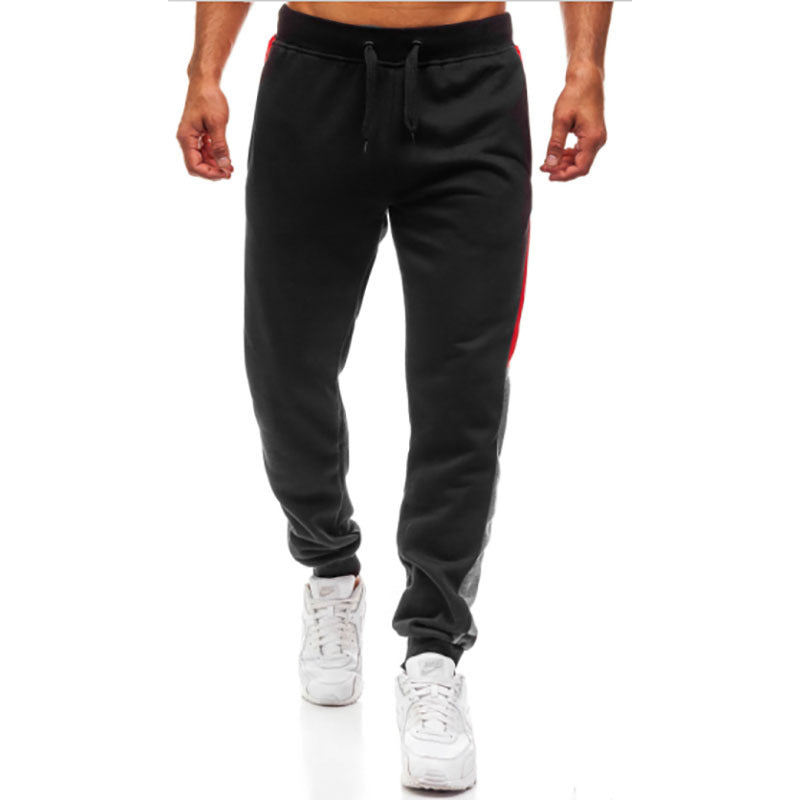 Men's Sporty Slim-Fit Joggers with Side Contrast Stripes Lisslune