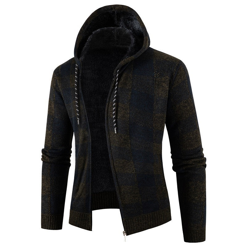 Men's comfortable hoodie with checked design Lisslune