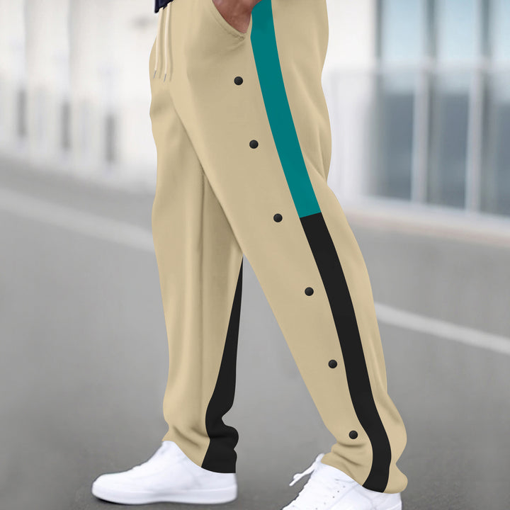 Men's sporty training pants with buttons and elastic waistband Lisslune
