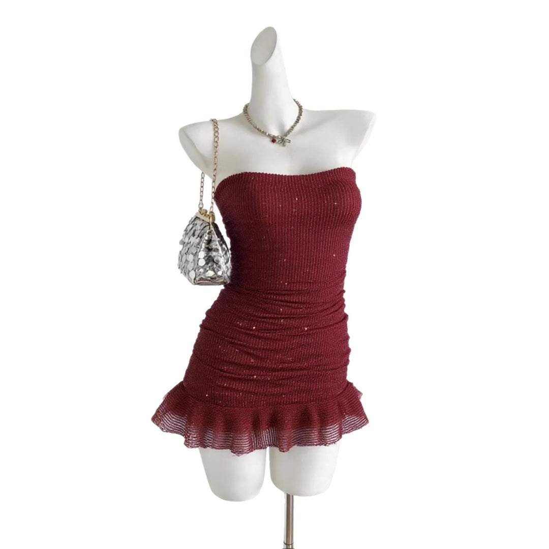 Damen Glamouröses Pailletten Kleid Lisslune