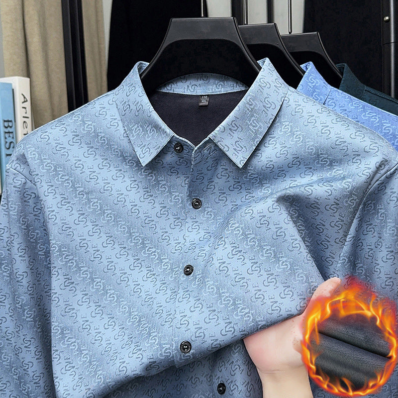 Men's cotton shirt with modern lettering Lisslune