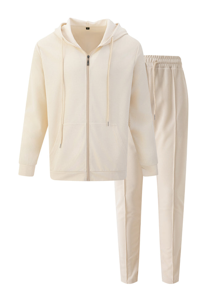 Men's sporty hoodie set made from breathable structured material with elastic waistband Lisslune