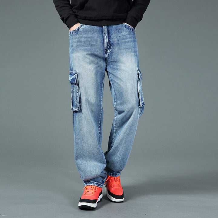 Men's cargo jeans with practical side and back pockets Lisslune