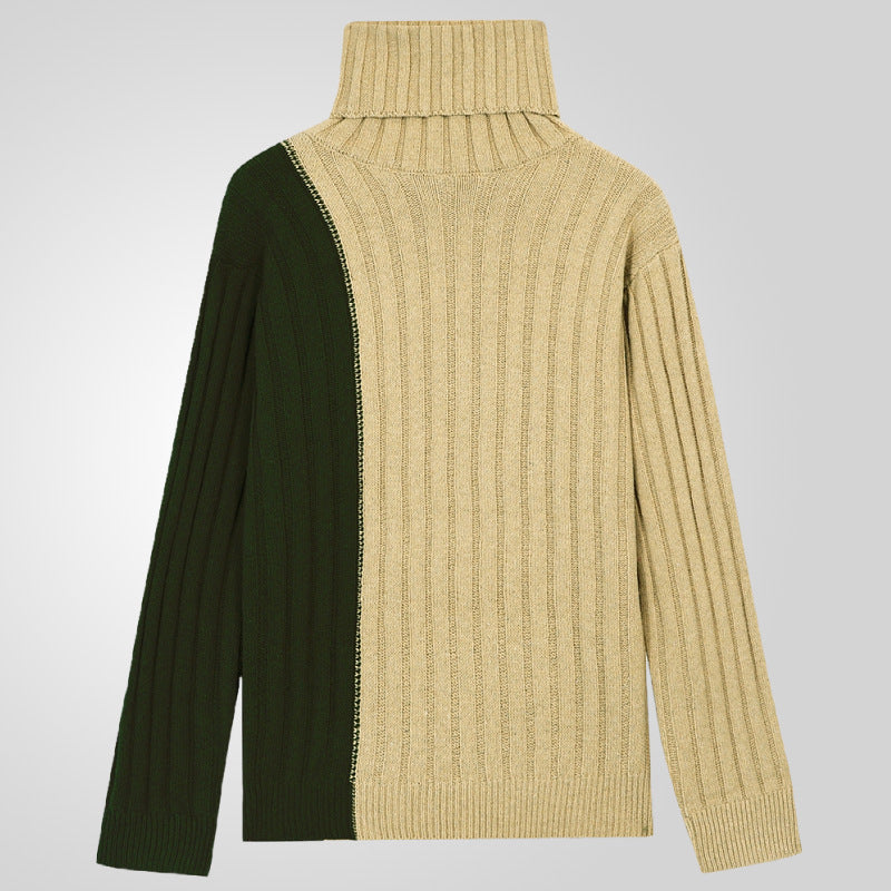 Men's turtleneck sweater with textured rib design Lisslune