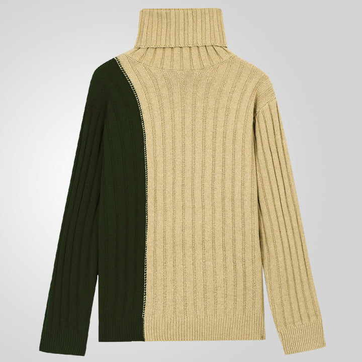 Men's turtleneck sweater with textured rib design Lisslune