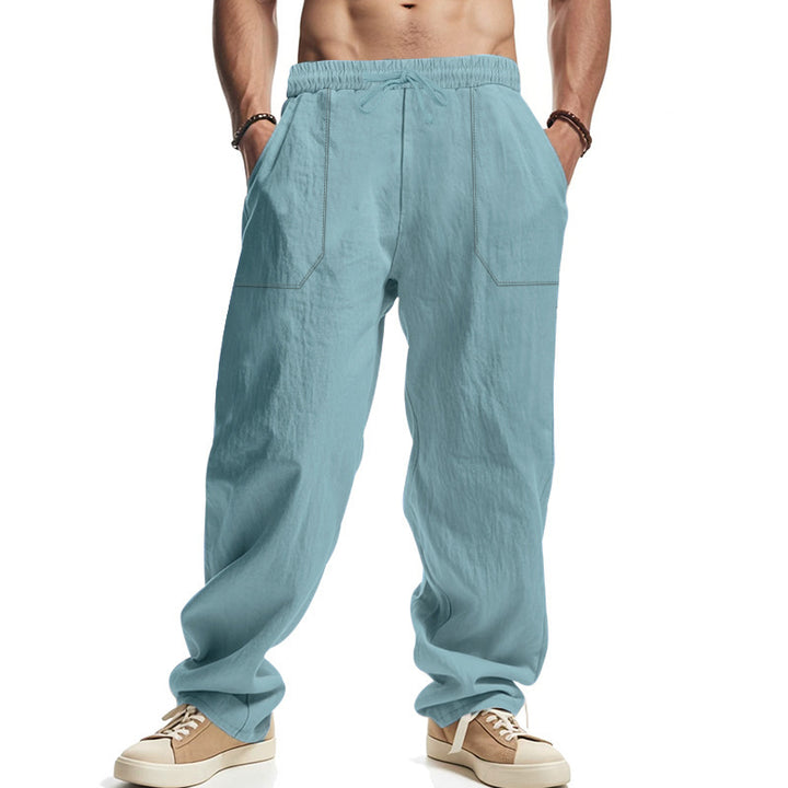 Men's loose cargo pants made of lightweight, breathable material with adjustable drawstring Lisslune