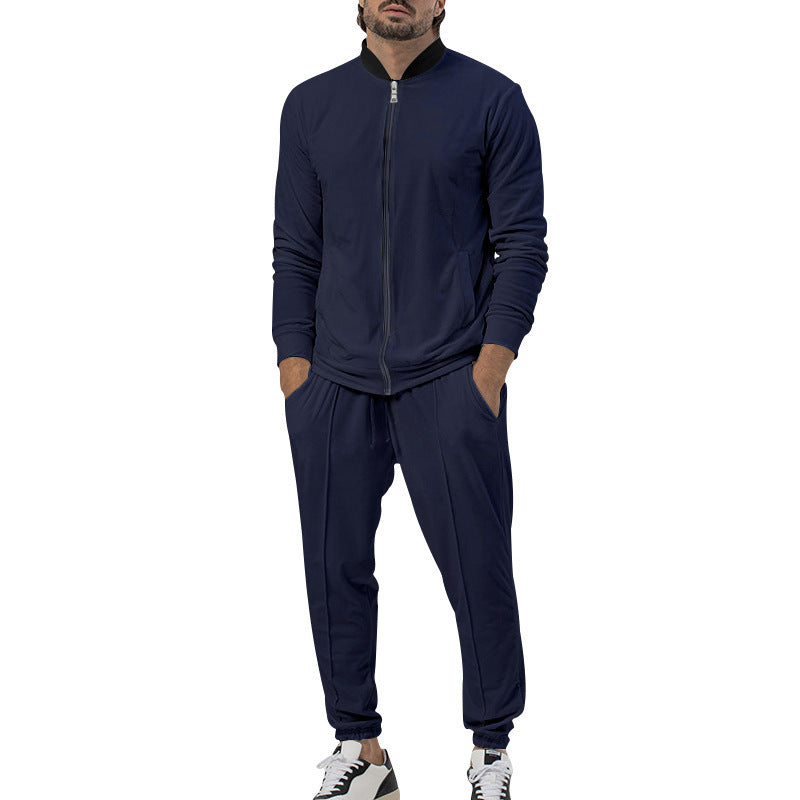 Men's sporty leisure suit with elastic waistband and zipper Lisslune