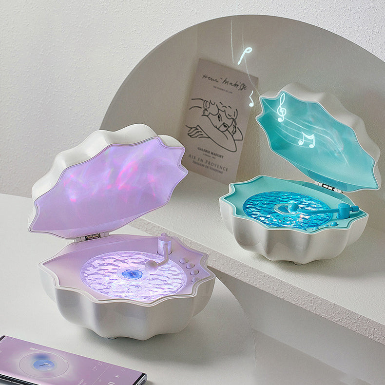 Lisslune | Shell Lamp Waves Retro Bluetooth Turntable LED Night Light - Perfect Gift for Kids and Girls