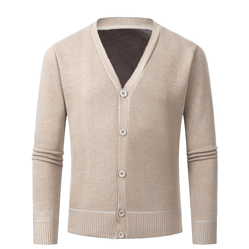 Men's cardigan with V-neck and buttonless design Lisslune
