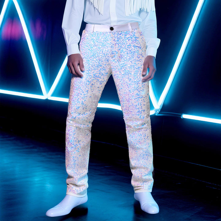 Men's sequin pants with shimmering effects Lisslune