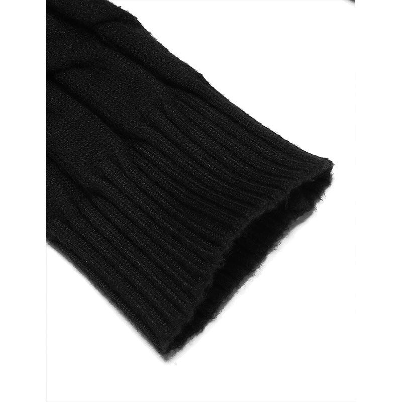 Men's fashionable turtleneck sweater with cable pattern Lisslune
