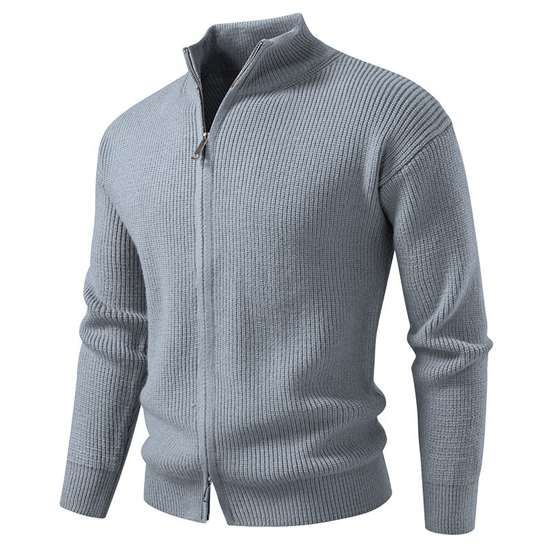 Men's cardigan with stand-up collar and zipper Lisslune