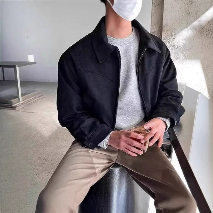 Men's casual overshirt jacket with sturdy zipper and practical pockets Lisslune