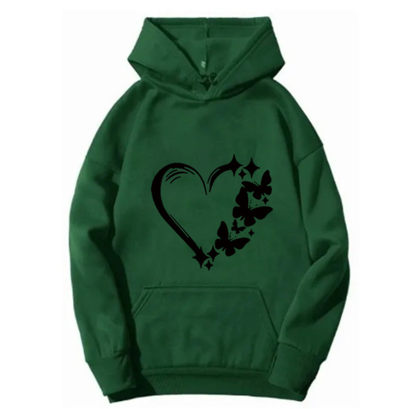 Women's hoodie with creative heart and butterfly design Lisslune