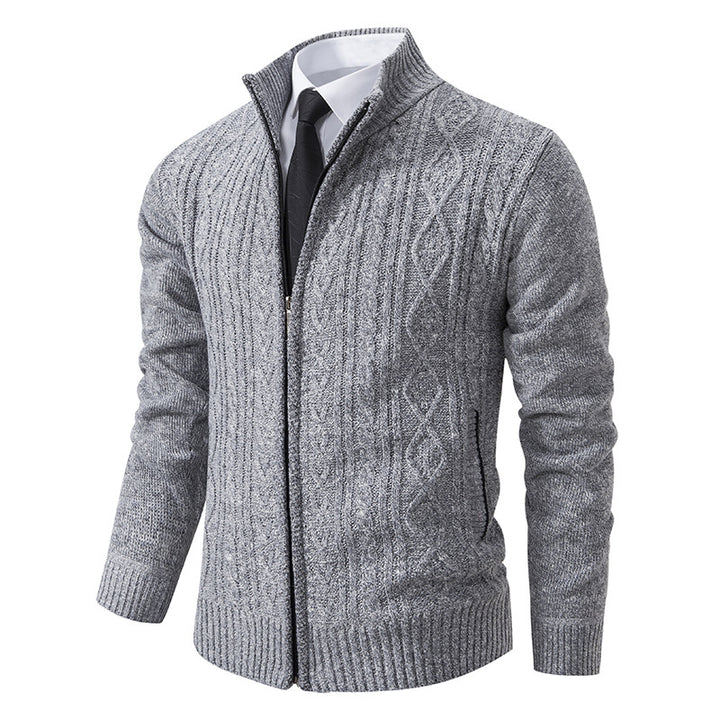 Men's cardigan with high collar and zipper Lisslune