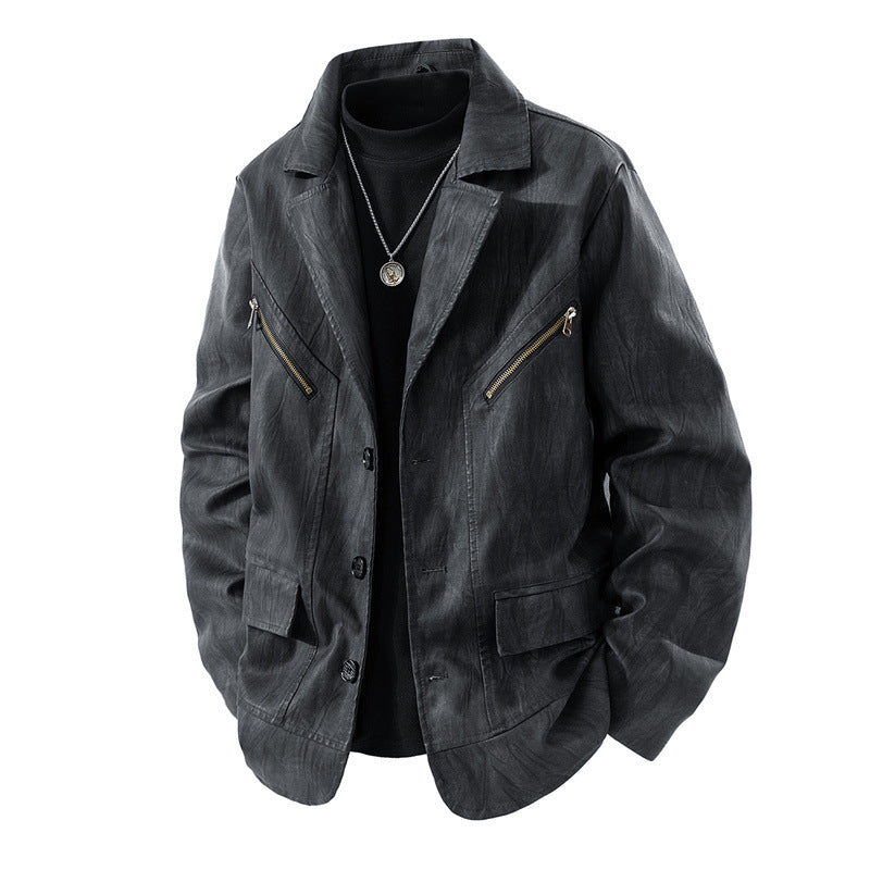 Men's casual jacket in modern style with practical zip pockets Lisslune