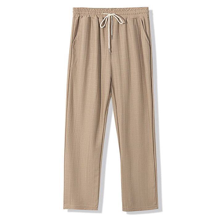 Men's Comfortable Leisure Pants made of lightweight, breathable fabric with elastic waistband and adjustable drawstring Lisslune