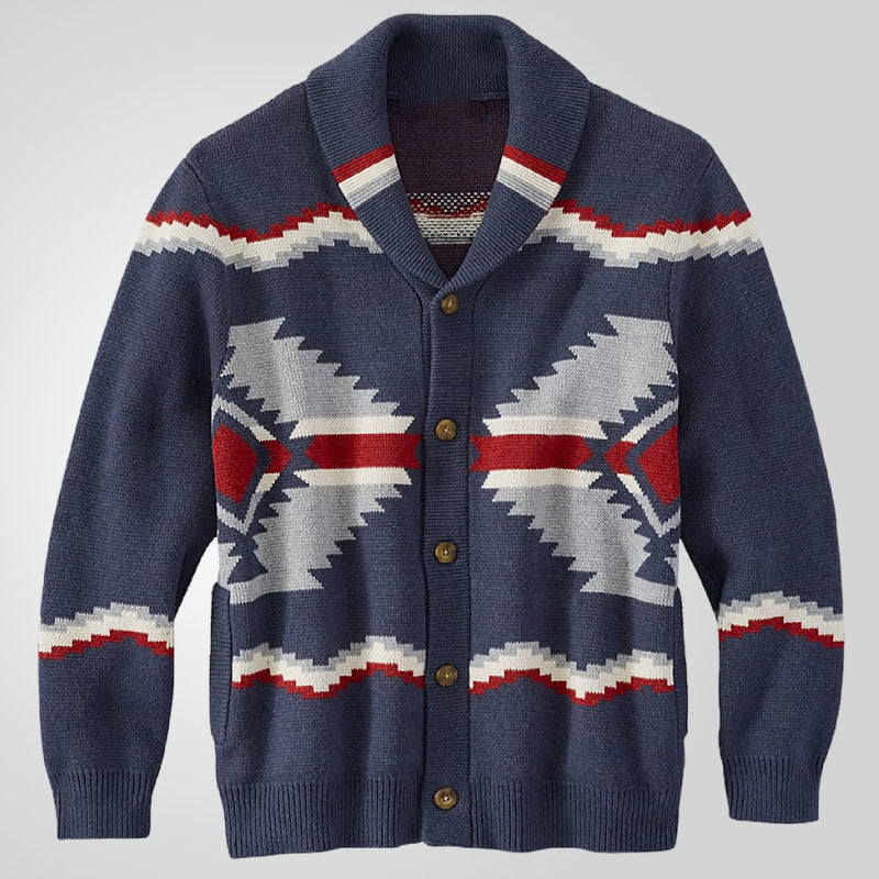 Men's cardigan in a modern ethnic design with practical buttons Lisslune