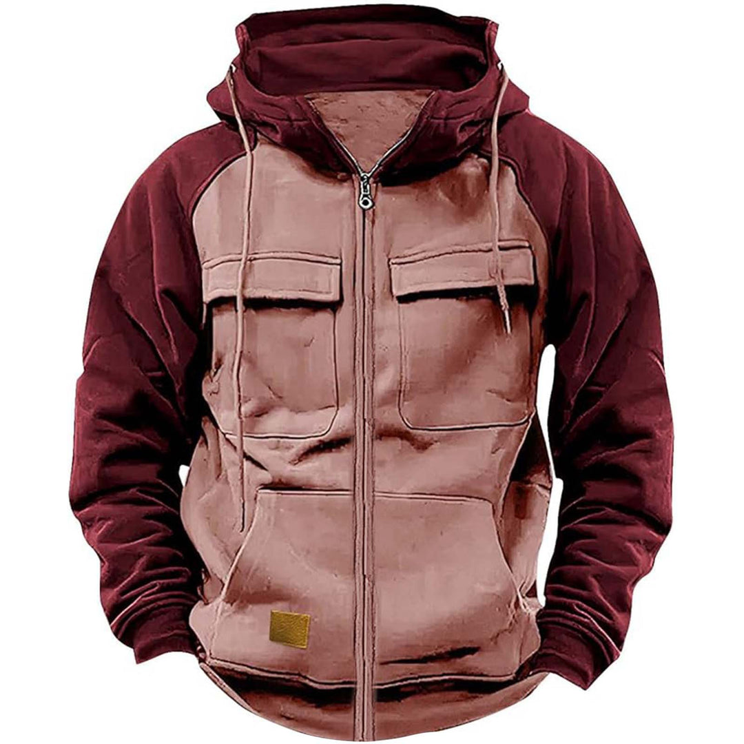 Men's sporty hooded jacket with practical breast pockets and warm fleece material Lisslune