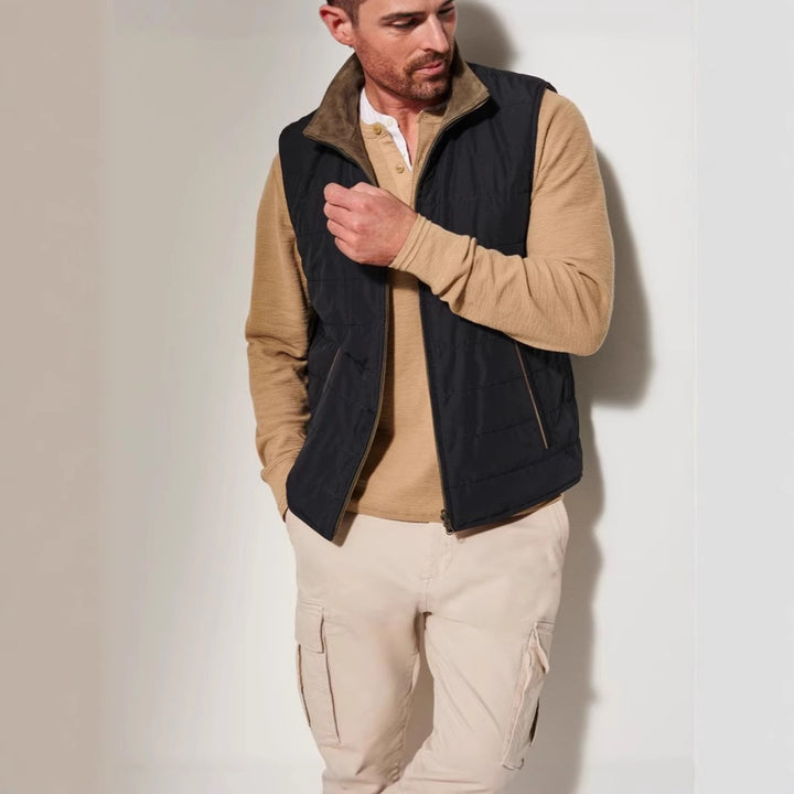 Men's quilted vest made of high-quality suede Lisslune